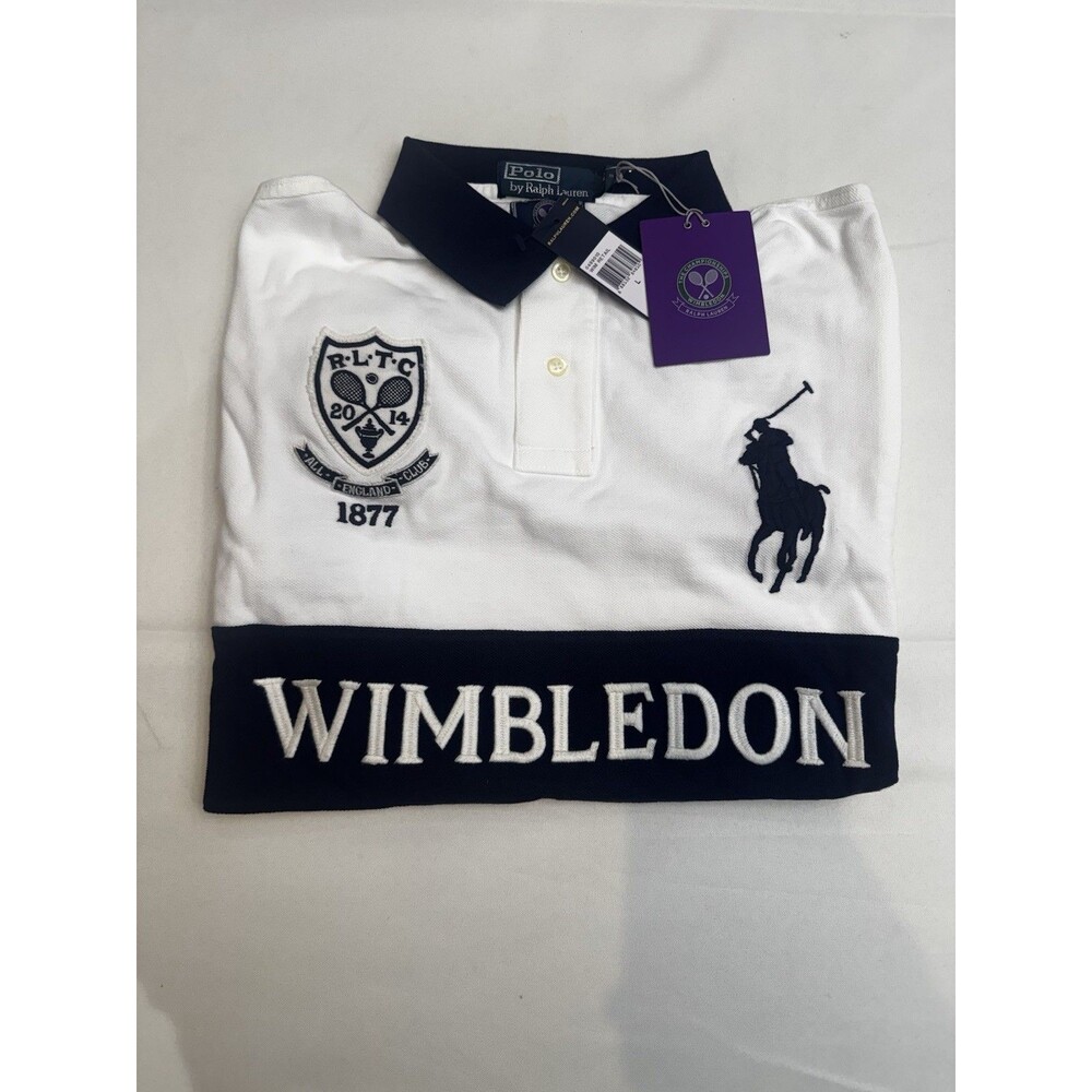 Polo Ralph Lauren Wimbledon US Tennis Shirt White Men's Size Large New With Tags - Picture 4 of 7